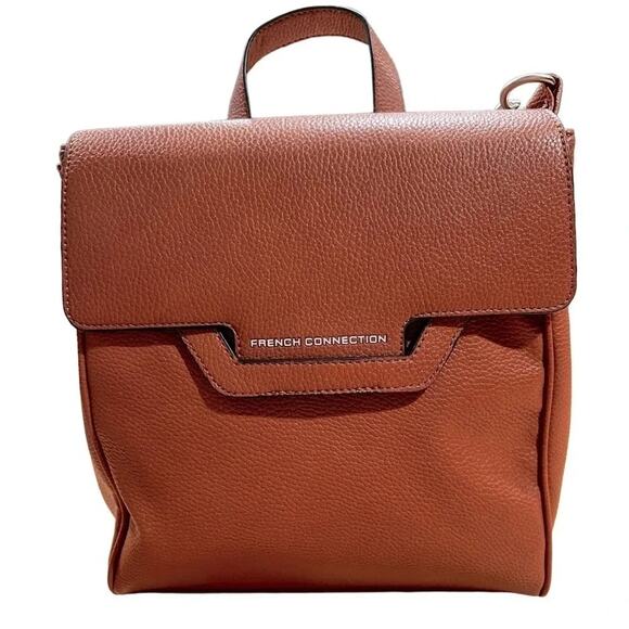 French Connection Women's Tilly Pebbled Backpack, Leather Brown NEW - Picture 4 of 9